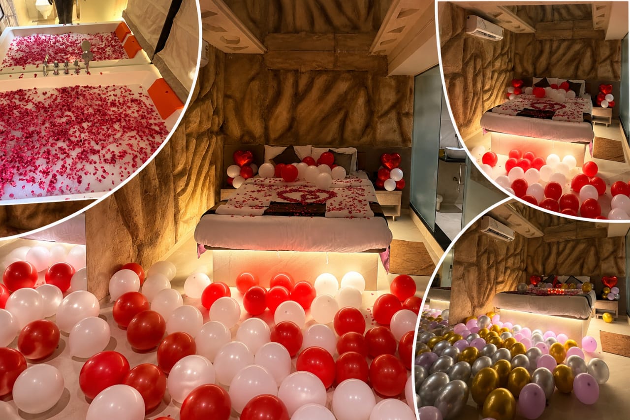 6 Hour Cave Room, Jacuzzi, Decor in Airoli